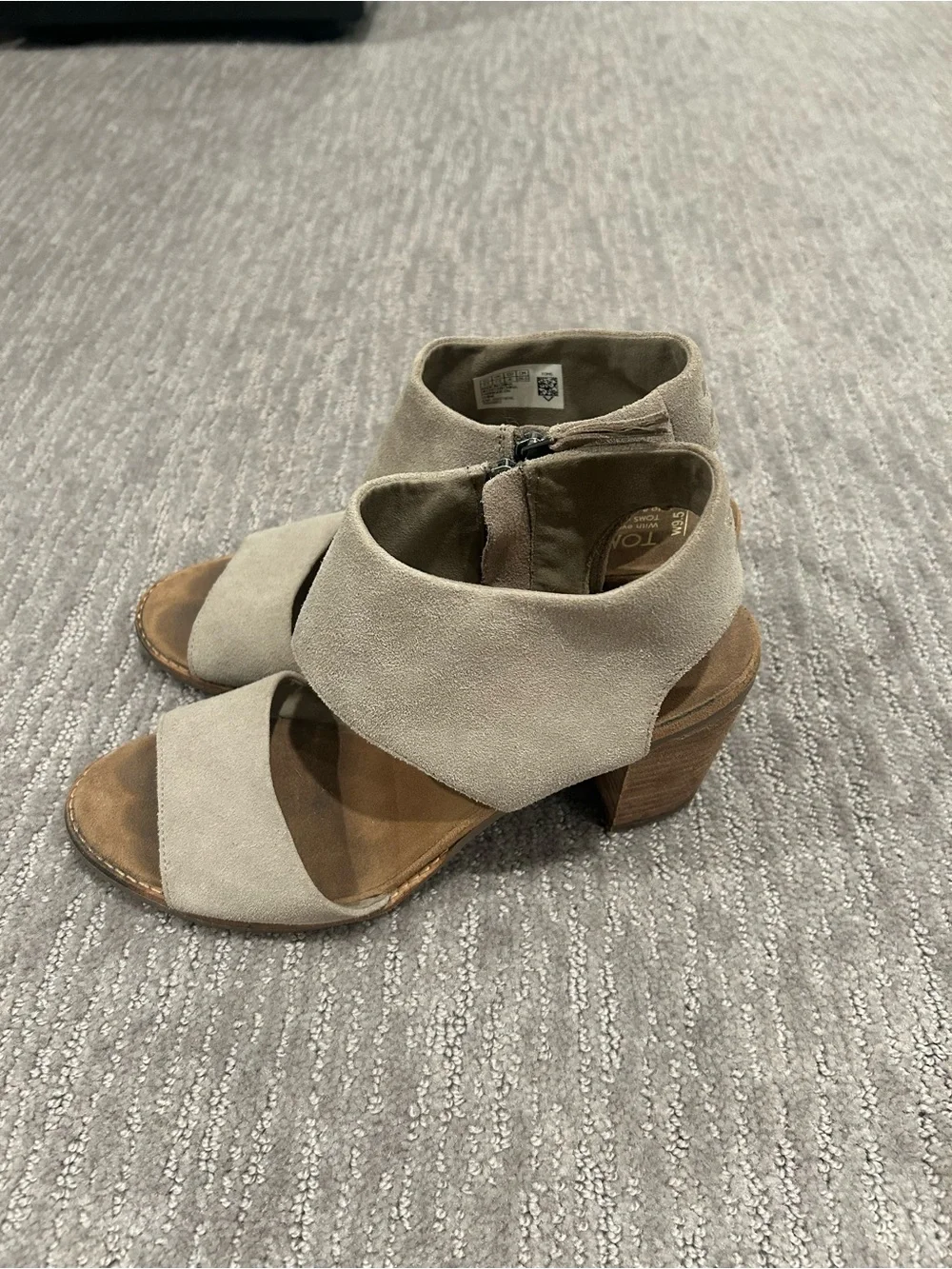 TOMS Women's Suede Slingback Sandals in Taupe